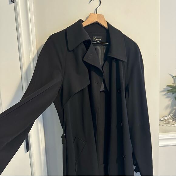 Vintage Lynn Ritchie Black Button Front Trench Jacket 16 - Picture 7 of 11